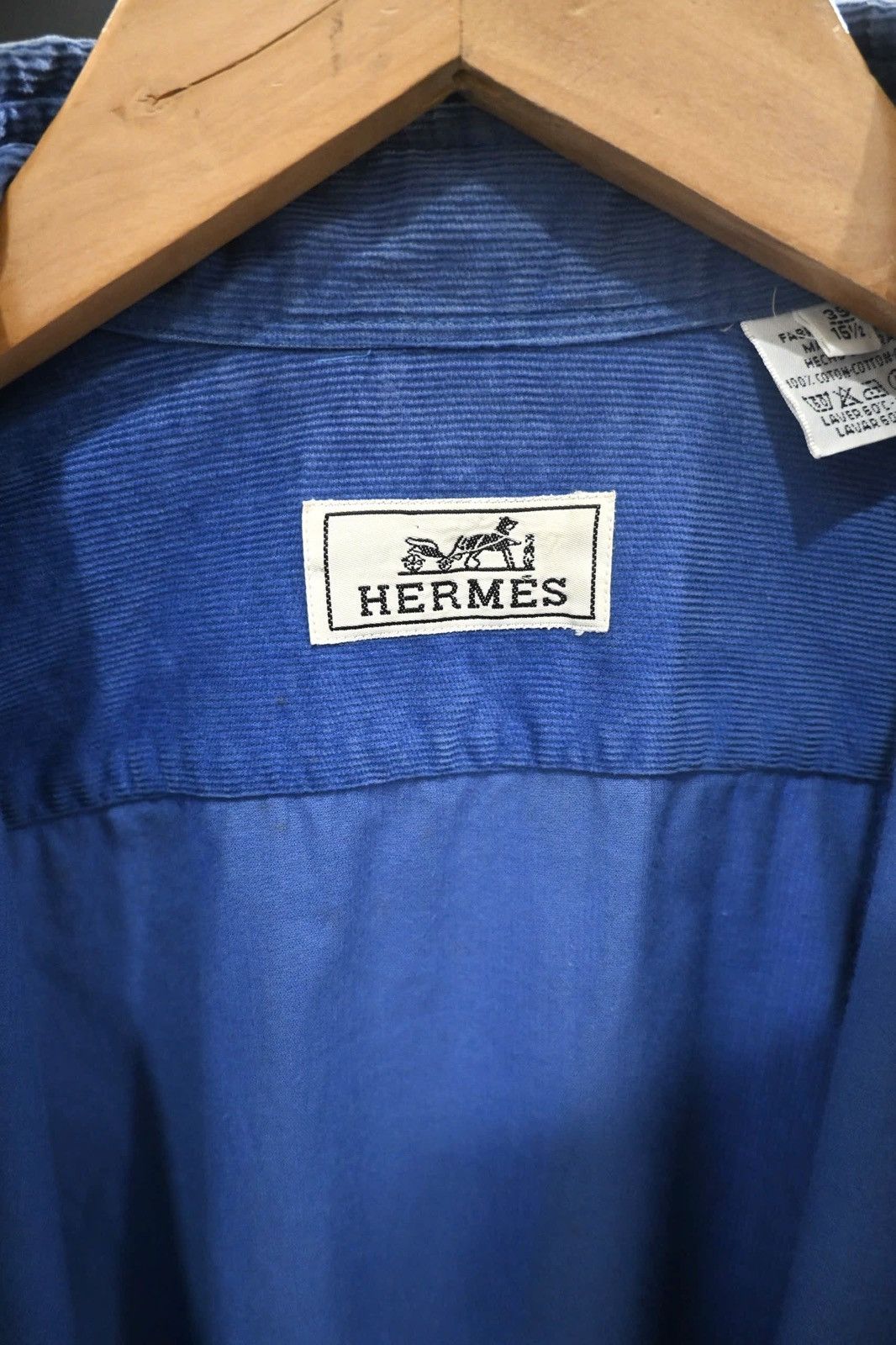 Hermes Hermes Blue Corduroy Shirt Size US M / EU 48-50 / 2 - 5 Thumbnail