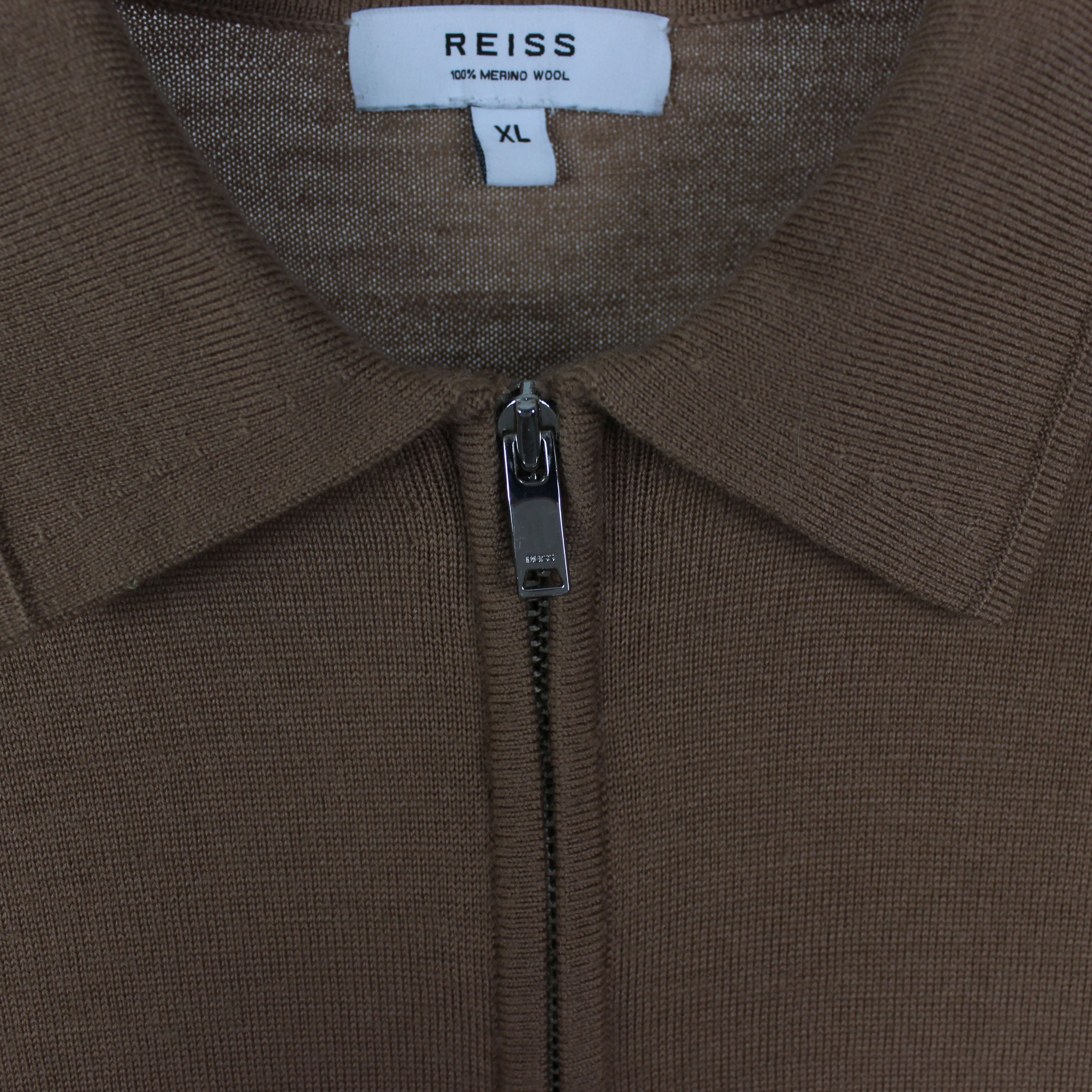 Reiss Reiss merino wool polo shirt men brown white L XL Size US XL / EU 56 / 4 - 4 Thumbnail