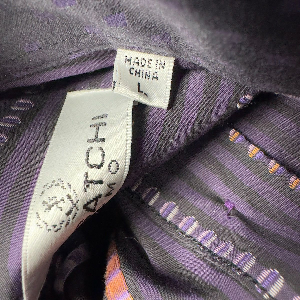 BUGATCHI Bugatchi Uomo Dress Shirt Mens L Large Purple Striped Size US L / EU 52-54 / 3 - 5 Thumbnail