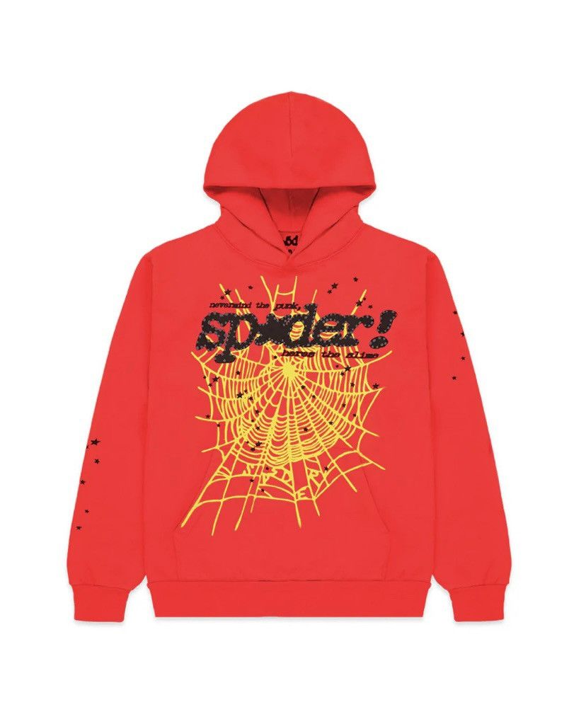 image of Sp5Der Spider Worldwide Red Pink V2 Hoodie Size Small, Men's