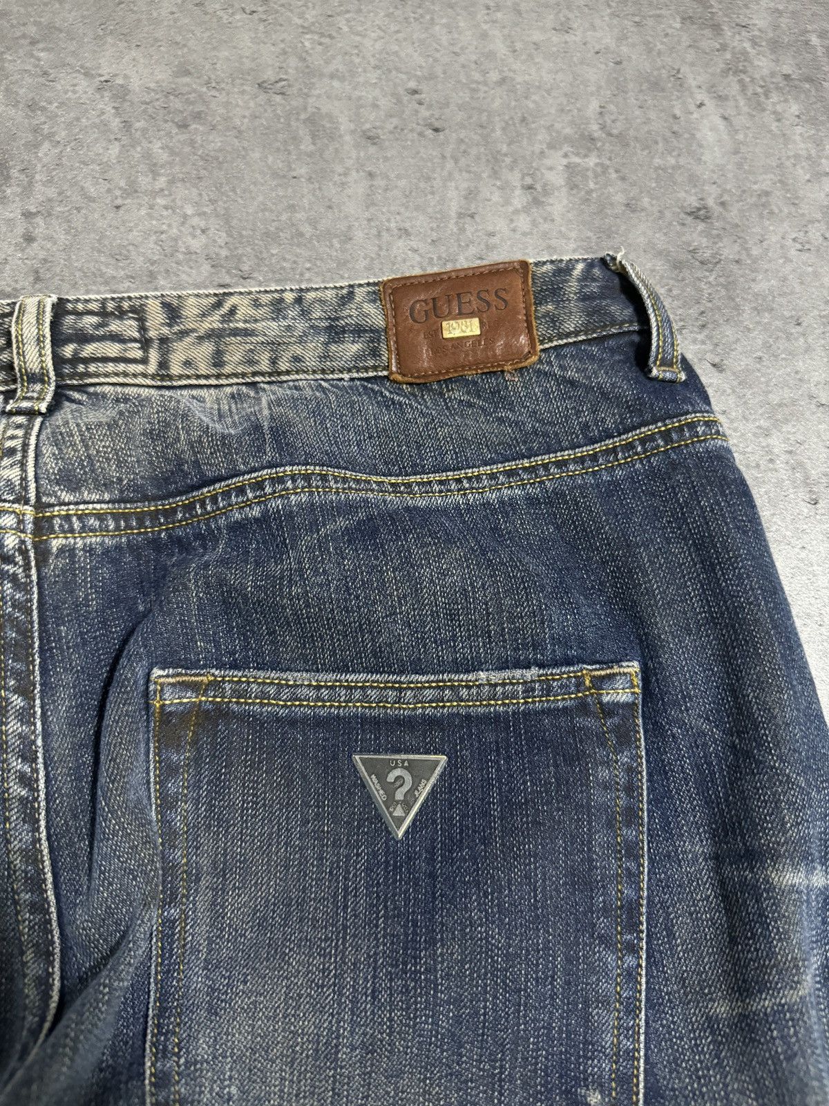 Japanese Brand × Vintage Guess Selvedge Vintage Baggy Jeans Distressed Rap Skate Y2K Size US 28 / EU 44 - 5 Thumbnail