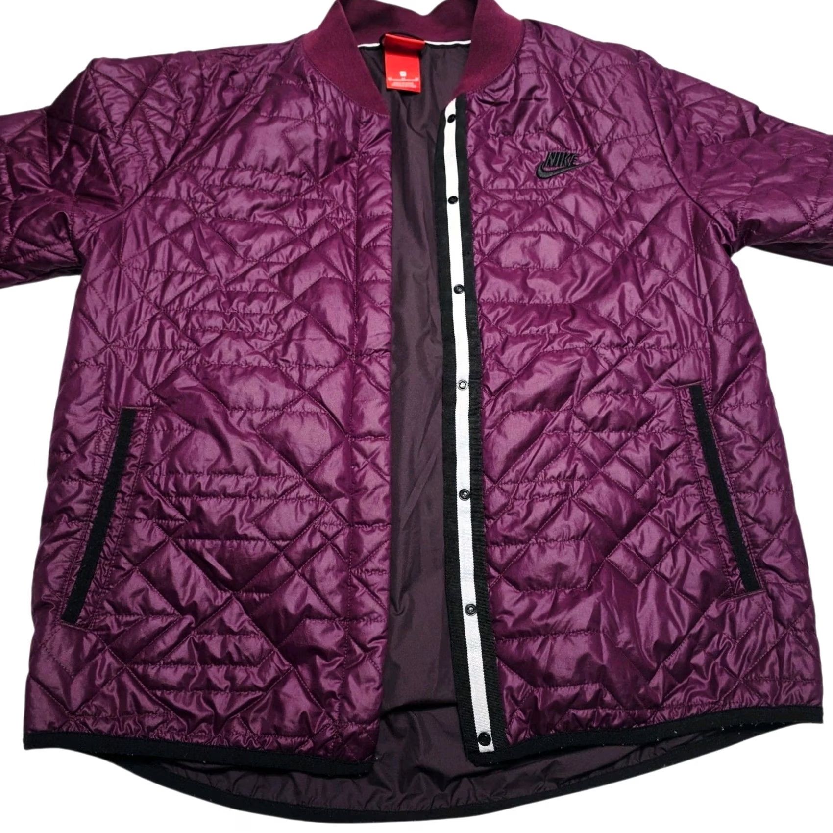 Nike Nike Womens Jacket PrimaLoft Quilted Snap Button Purple Medium 854747-609 Size M / US 6-8 / IT 42-44 - 3 Thumbnail