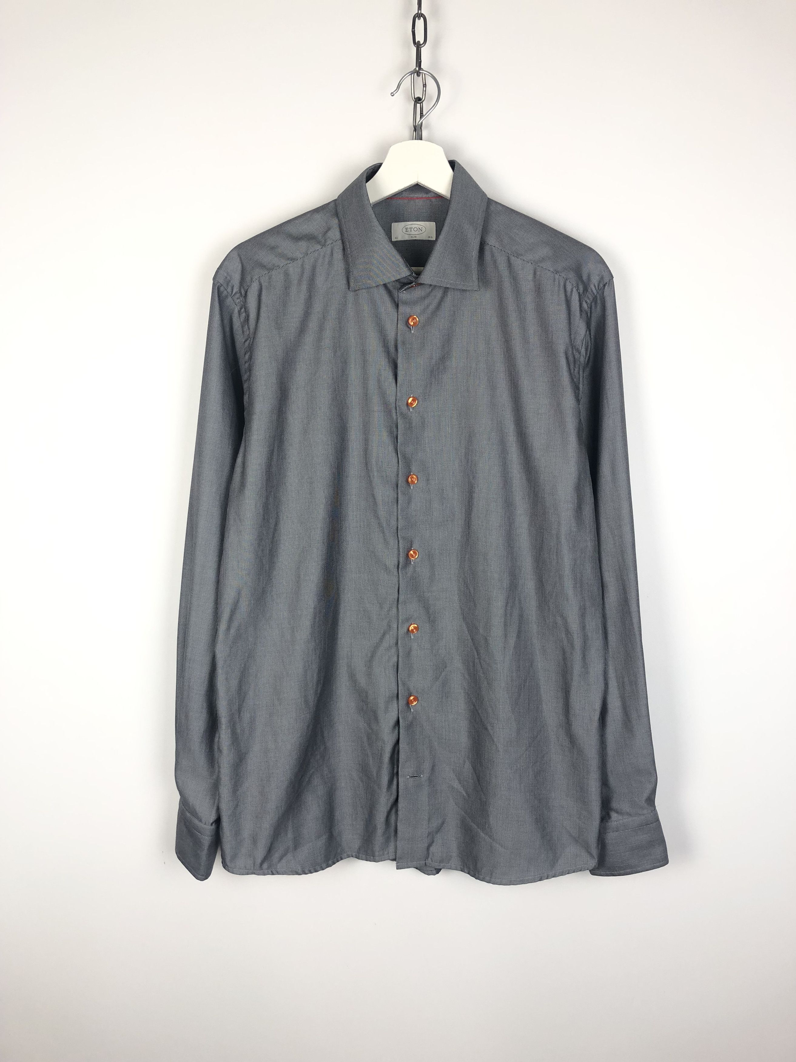 Eton Eton Basic Shirt Slim Gray size 16 1/2 Size US M / EU 48-50 / 2 - 1 Thumbnail