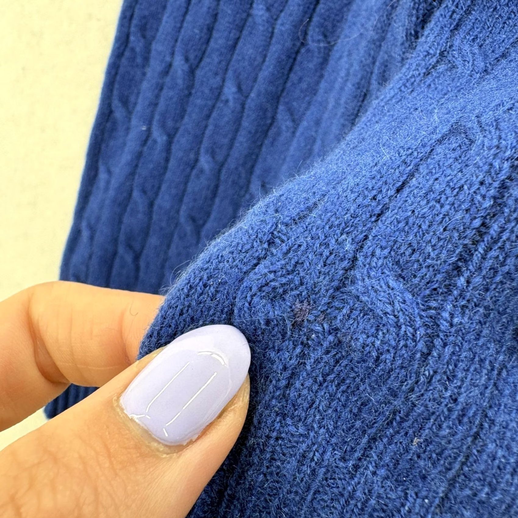Vintage Marina Luna Sweater Womens XL Blue 100% Cashmere Crew Neck Cable Knit Pullover Size XL / US 12-14 / IT 48-50 - 7 Thumbnail
