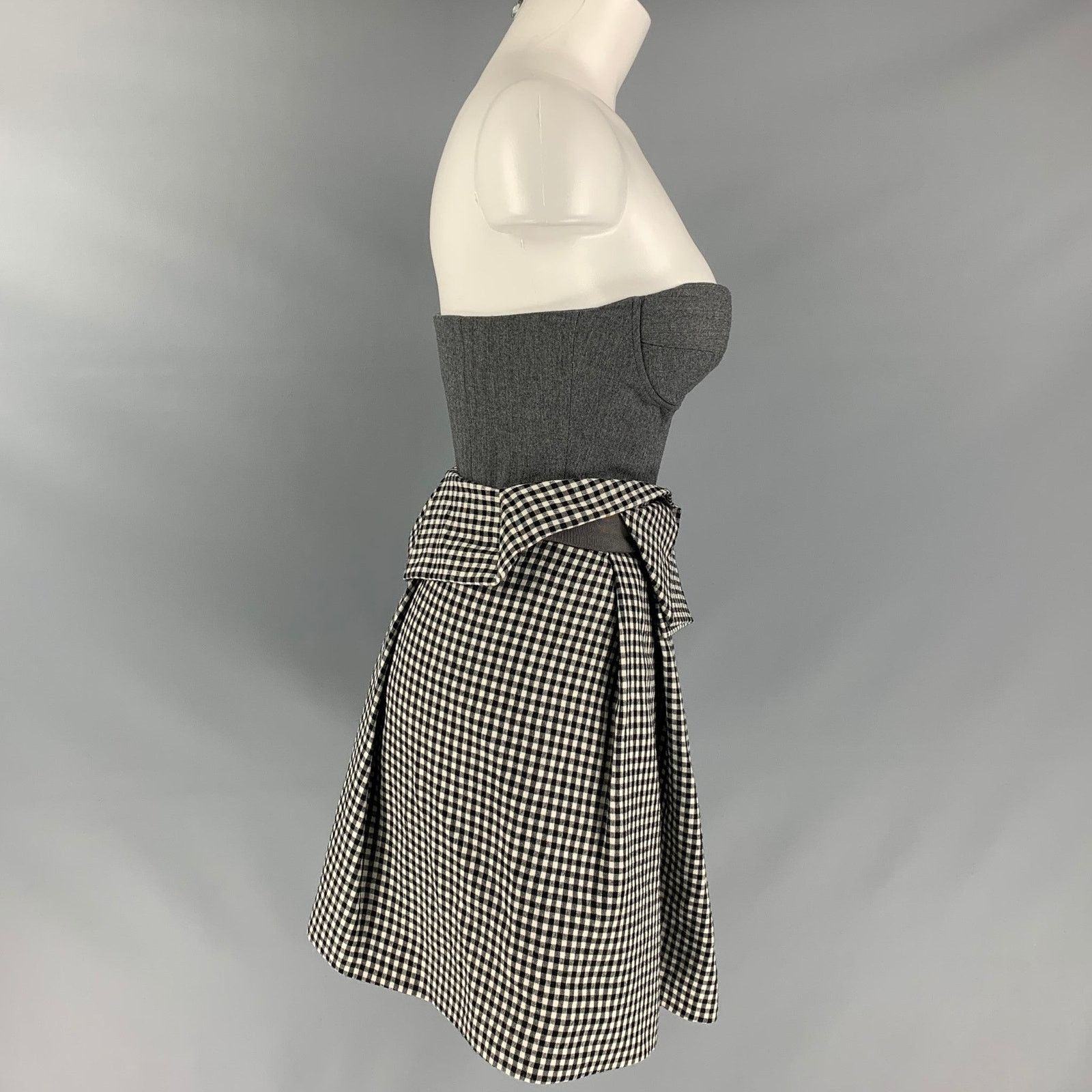 Other RICHARD NICOLL Green Black White Wool Cashmere Dress Size M / US 6-8 / IT 42-44 - 2 Thumbnail