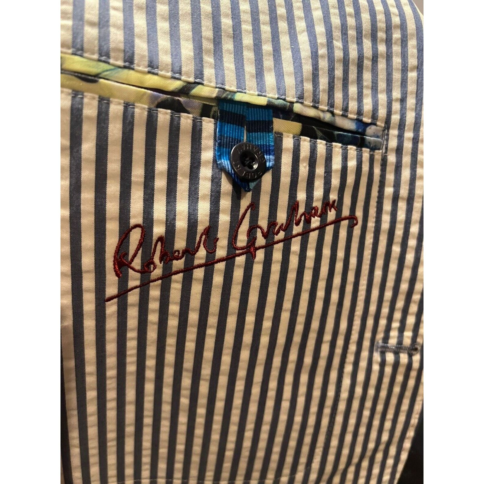 Robert Graham Robert Graham Sports Coat Blazer 44 R Cotton Size 44R - 6 Thumbnail