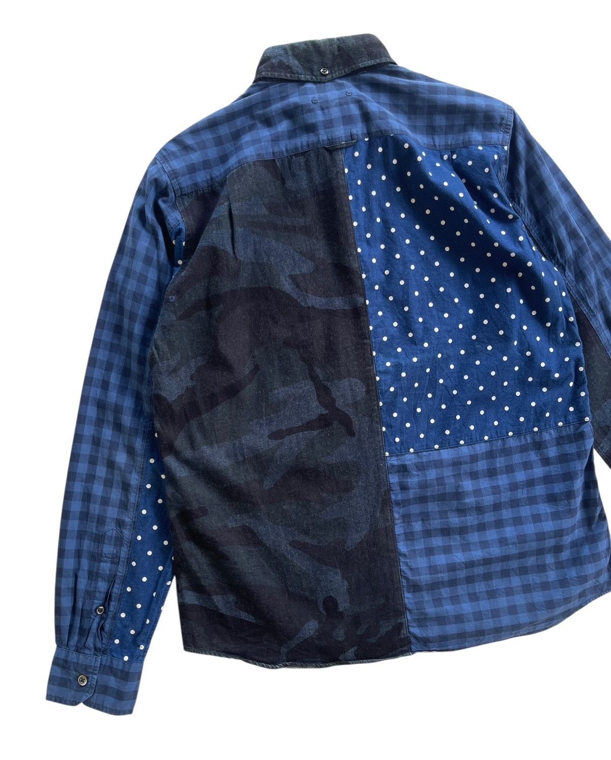 Sophnet. Sophnet Indigo Patchwork Shirt Size US S / EU 44-46 / 1 - 7 Thumbnail