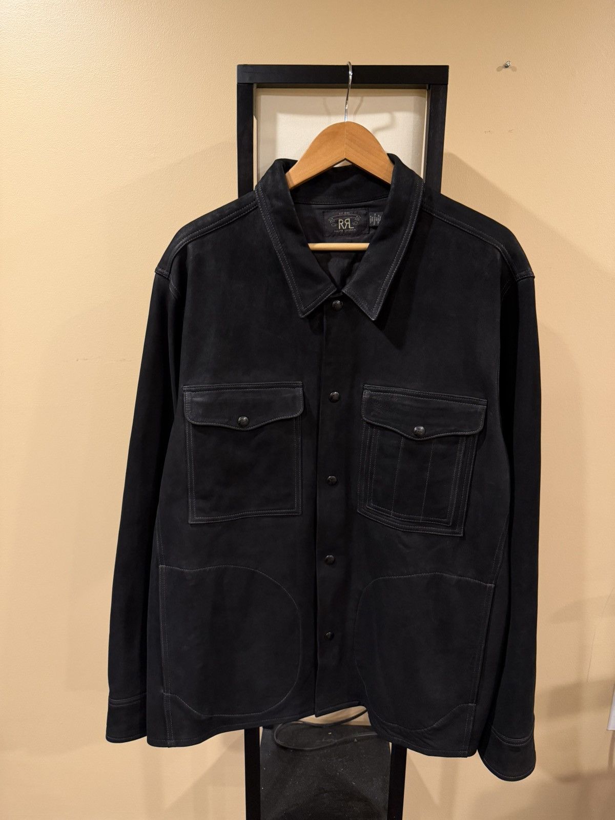 RRL Ralph Lauren RRL Ralph Lauren Roughout Sheep Suede Leather Workshirt Jack Size US XXL / EU 58 / 5 - 4 Thumbnail