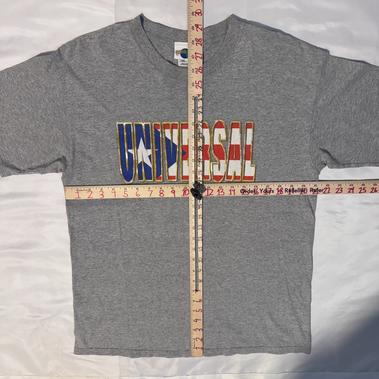 Anvil Vintage 90s Universal Studios Florida USA Flag GEL Graphic G Size US L / EU 52-54 / 3 - 6 Thumbnail