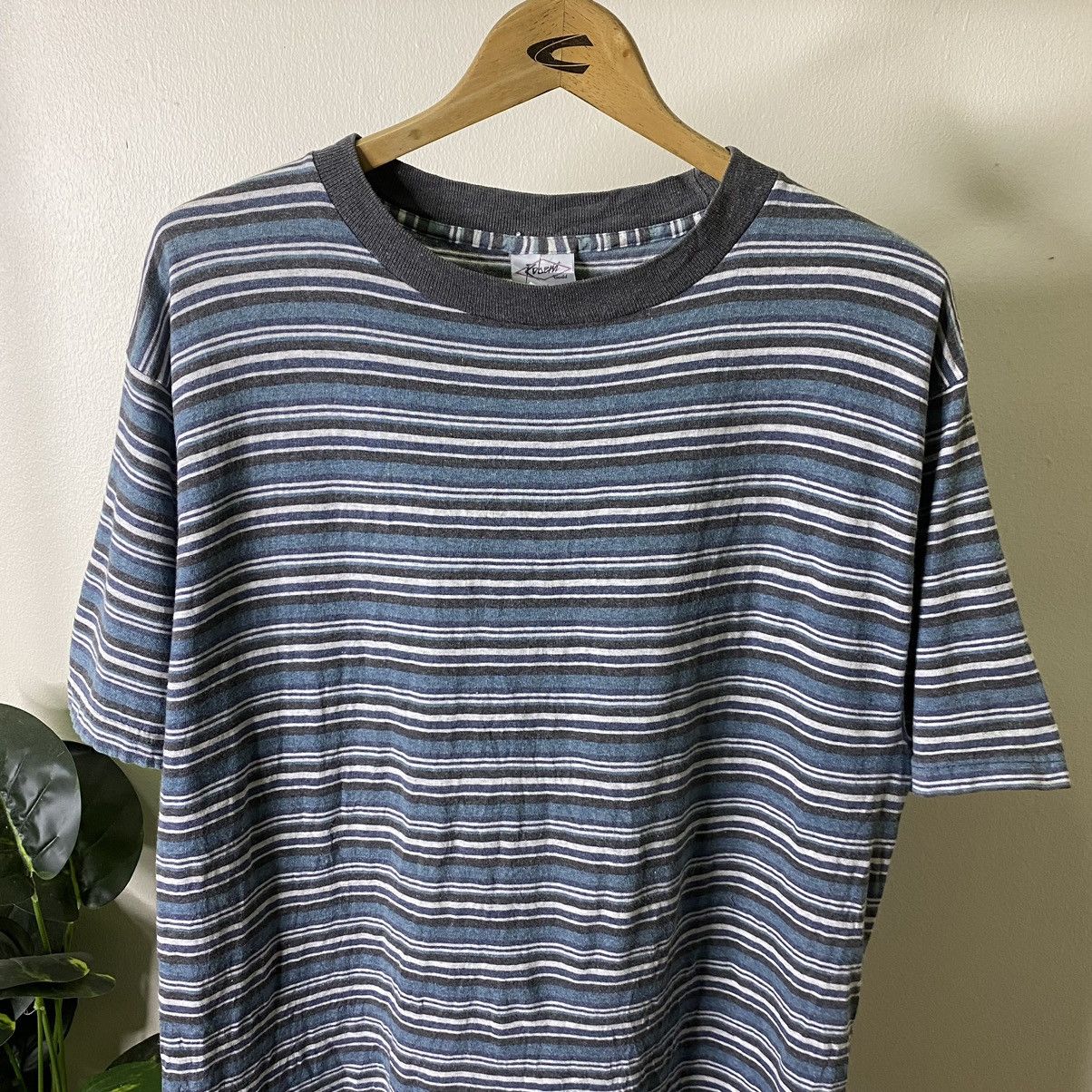 Vintage Vintage 1990s Robert Stripes Tee Made in USA Crispy Cotton Size US L / EU 52-54 / 3 - 2 Thumbnail