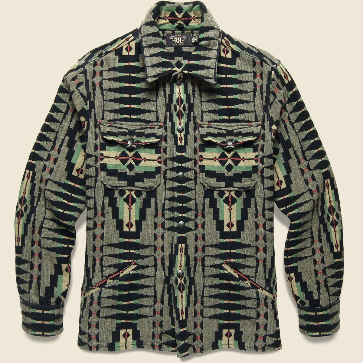 RRL Ralph Lauren RRL Brown Bear Blanket Jacquard Overshirt Size US L / EU 52-54 / 3 - 2 Thumbnail