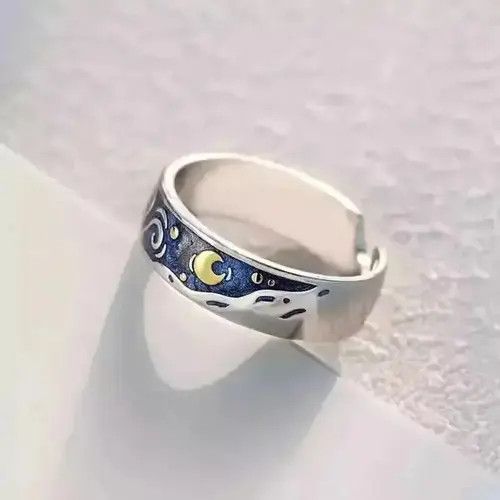 Designer Van Gogh Starry Night Ring Size ONE SIZE - 5 Thumbnail