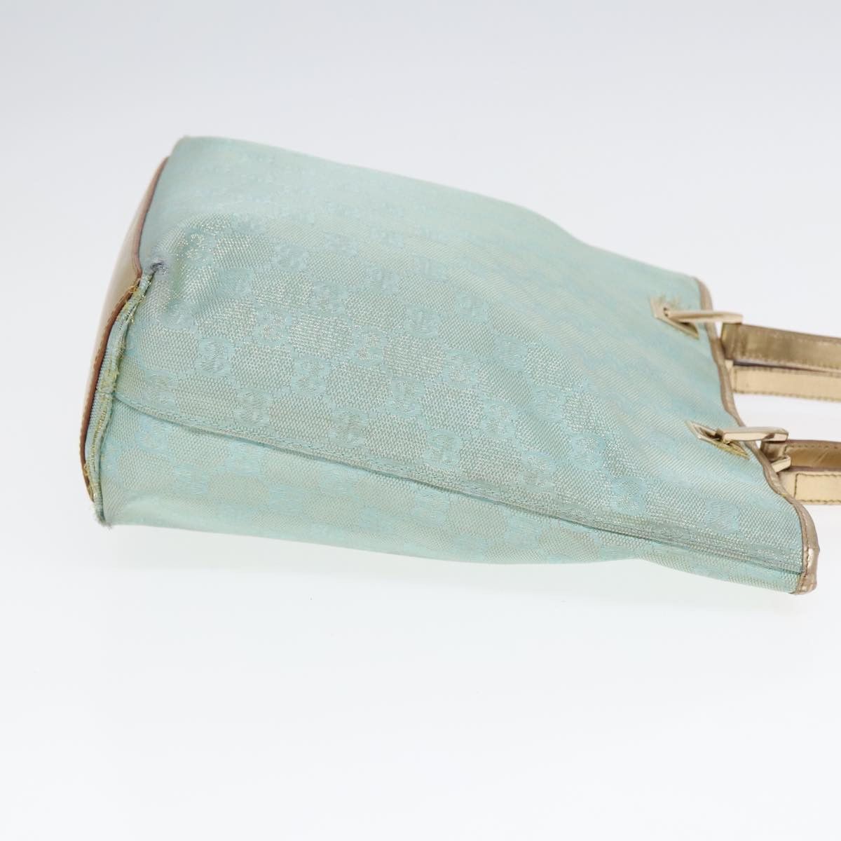 Gucci GUCCI GG Canvas Tote Bag Light Blue Gold 002 002 Size ONE SIZE - 3 Thumbnail