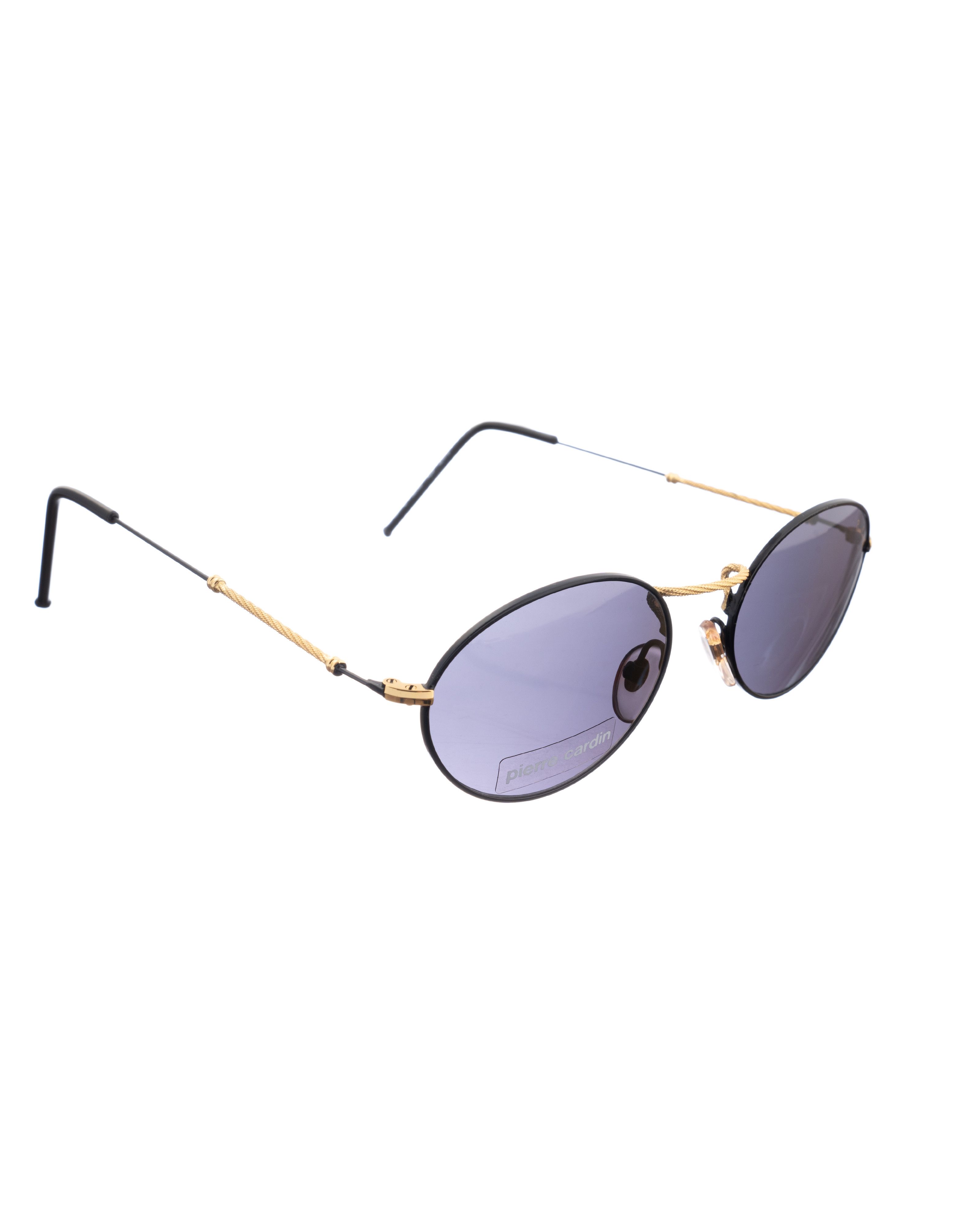 Pierre Cardin Pierre Cardin 00s Classic Black & Gold Oval Sunglasses Size ONE SIZE - 3 Thumbnail