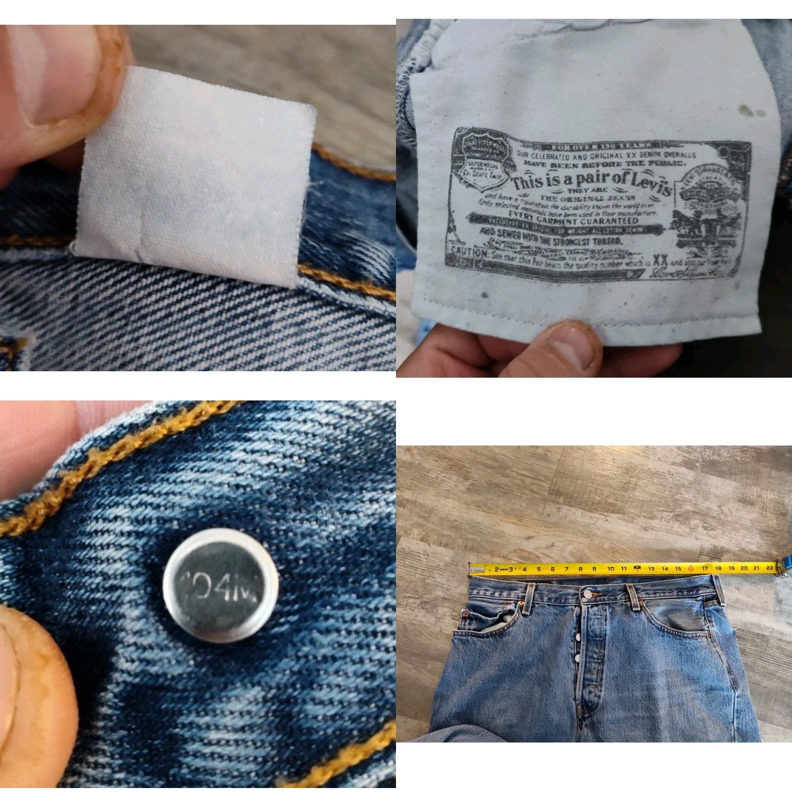 Levi's VINTAGE Levi's 501 Jeans Mens 36x34 Denim Classic Straight Mid-Rise 90s Biker Blue Button Fly Made in Mexico Size US 36 / EU 52 - 8 Thumbnail