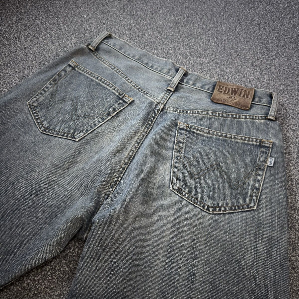Seditionaries 🇯🇵 Vintage 90s Japanese Baggy Edwin 404 Rusty Washed Denim Size US 33 - 6 Thumbnail
