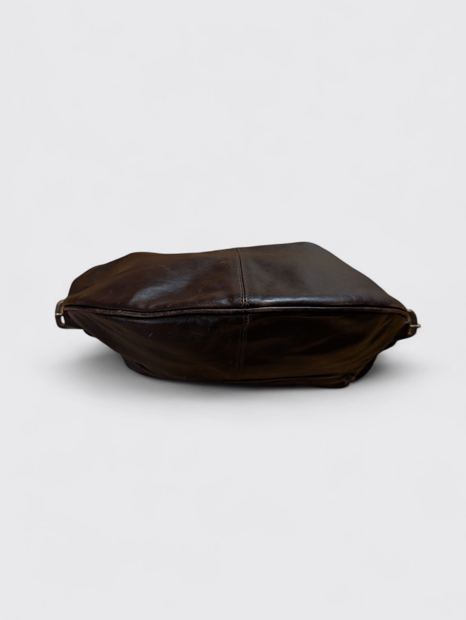 Fendissime Brown Leather Vintage Hobo Shoulder Bag