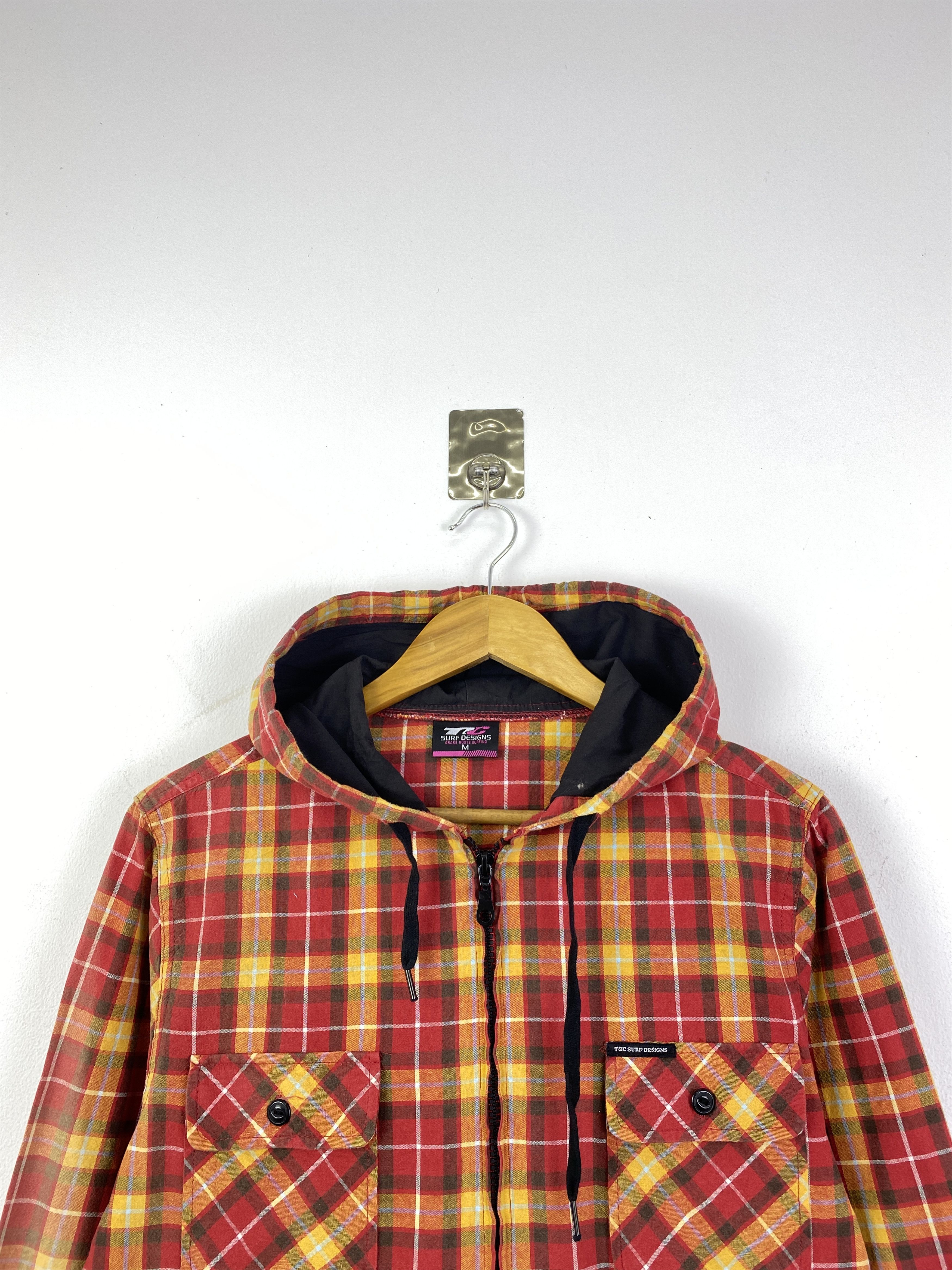 Japanese Brand Vintage T&C Surf Designs Plaid Pattern Flannel Hooded JA0228 Size US M / EU 48-50 / 2 - 3 Thumbnail