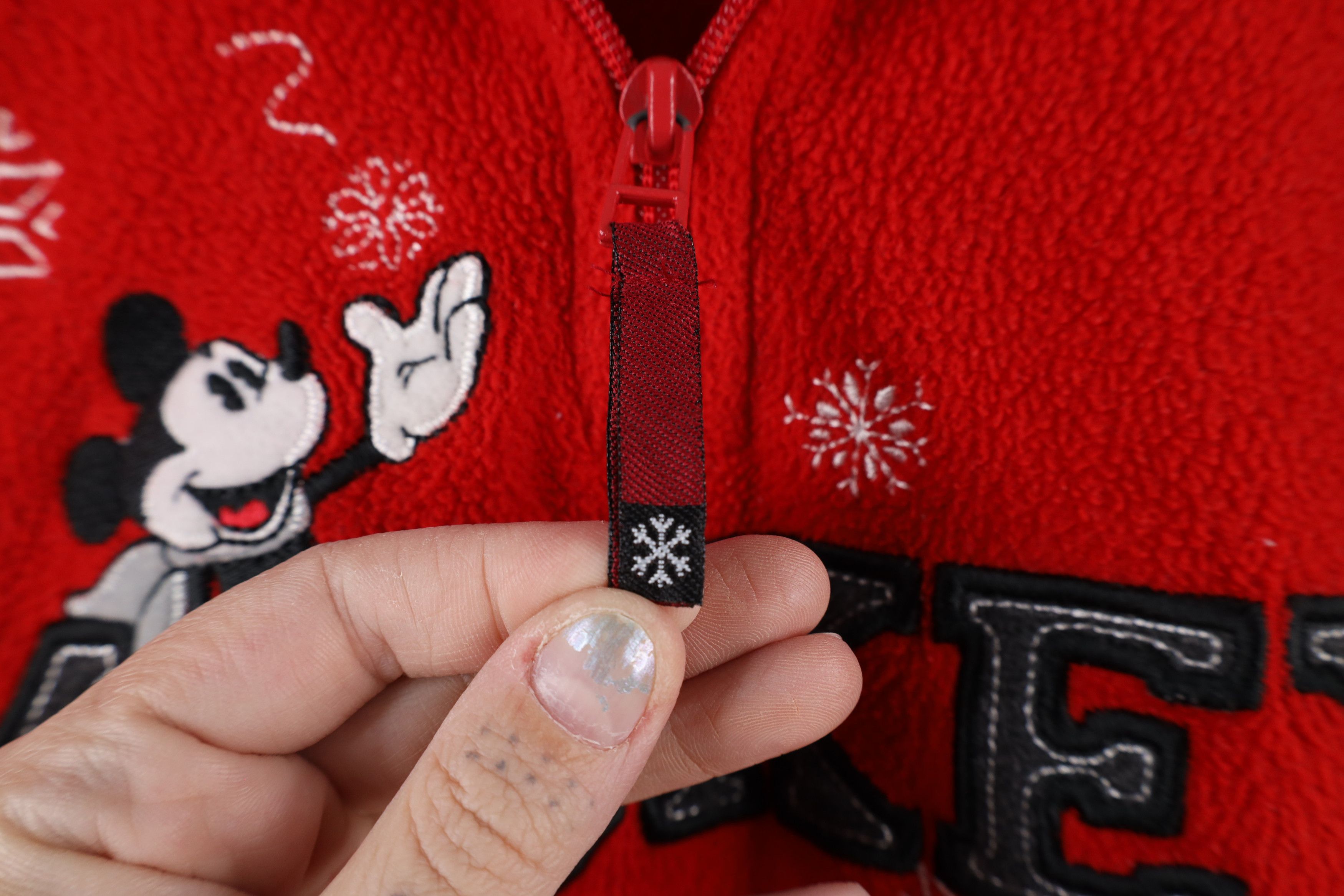 Disney × Vintage Vintage Disney Snowflake Mickey Mouse Fleece Sweater Size XL / US 12-14 / IT 48-50 - 4 Thumbnail