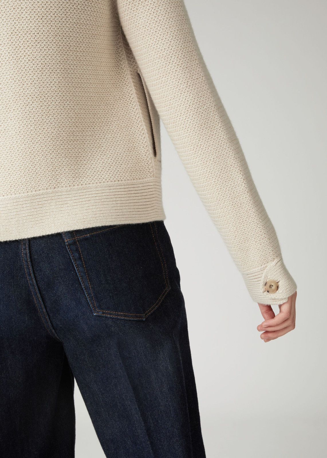 Loro Piana o1srvl11e0125 Borgonuovo Bomber Jacket in Cream Size M / US 6-8 / IT 42-44 - 5 Thumbnail