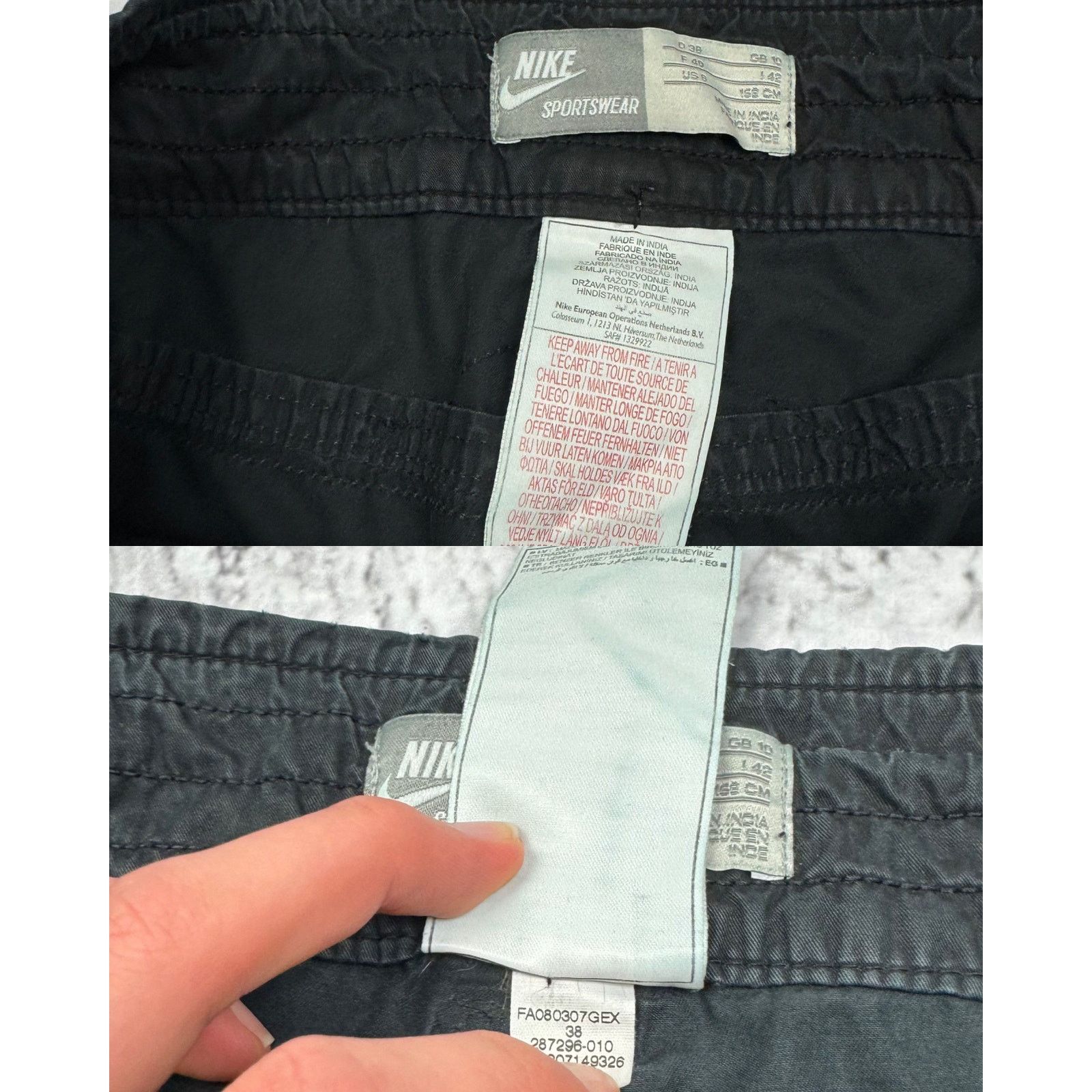 Nike Nike Sportswear Women's Black Spellout Straight Leg Pants Size 30" / US 8 / IT 44 - 2 Thumbnail