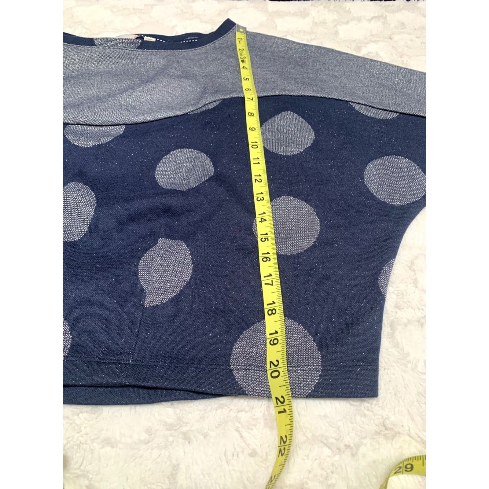 Anthropologie Anthropologie Postmark Women's Large Shirt Blue and Gray Crop Top Blouse Size L / US 10 / IT 46 - 6 Thumbnail