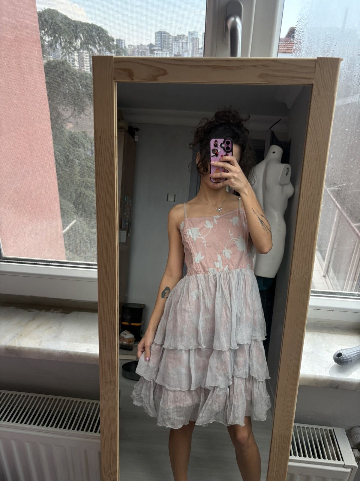 Vintage Jeff Gallano silk dress Size L / US 10 / IT 46 - 2 Thumbnail