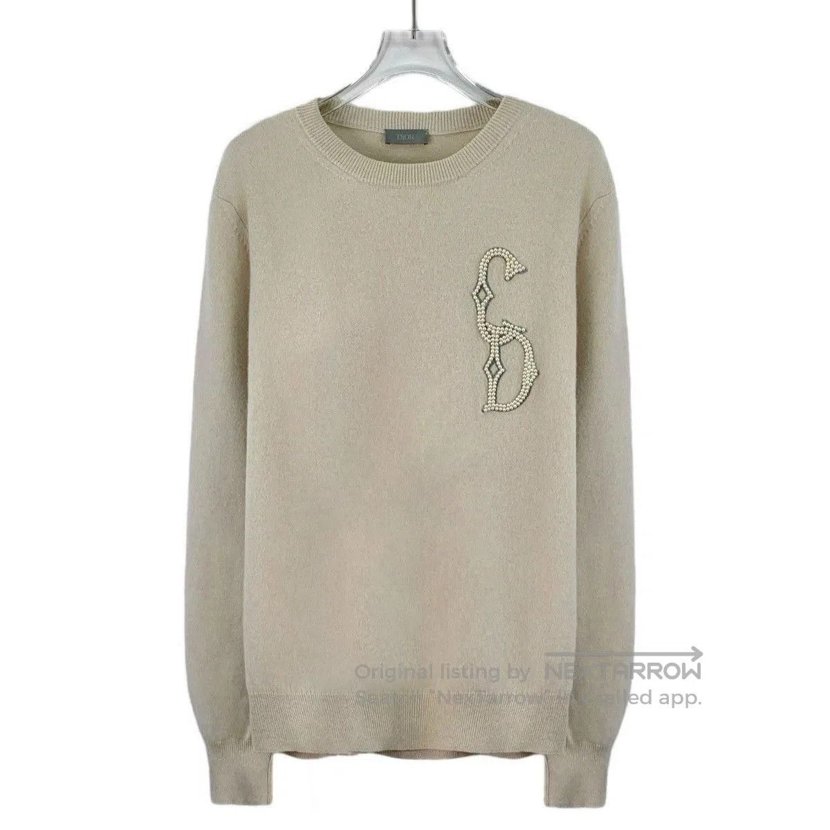 Dior Beige Long Sleeve Knit Sweater with Embellished Detail. Size US S / EU 44-46 / 1 - 1 Thumbnail