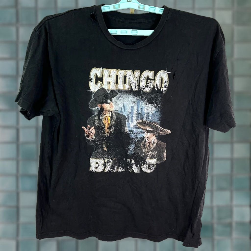 Vintage VINTAGE Chingo Bling T-Shirt Men XL Black Graphic Print Crew Neck Short Sleeve All Seasons Limited Edition Size US XL / EU 56 / 4 - 1 Thumbnail