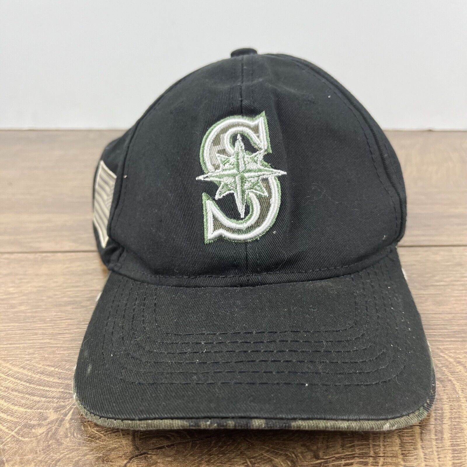 Other Seattle Mariners MLB Hat USA Flag Patch Black Hat Adjustable Size ONE SIZE - 5 Thumbnail