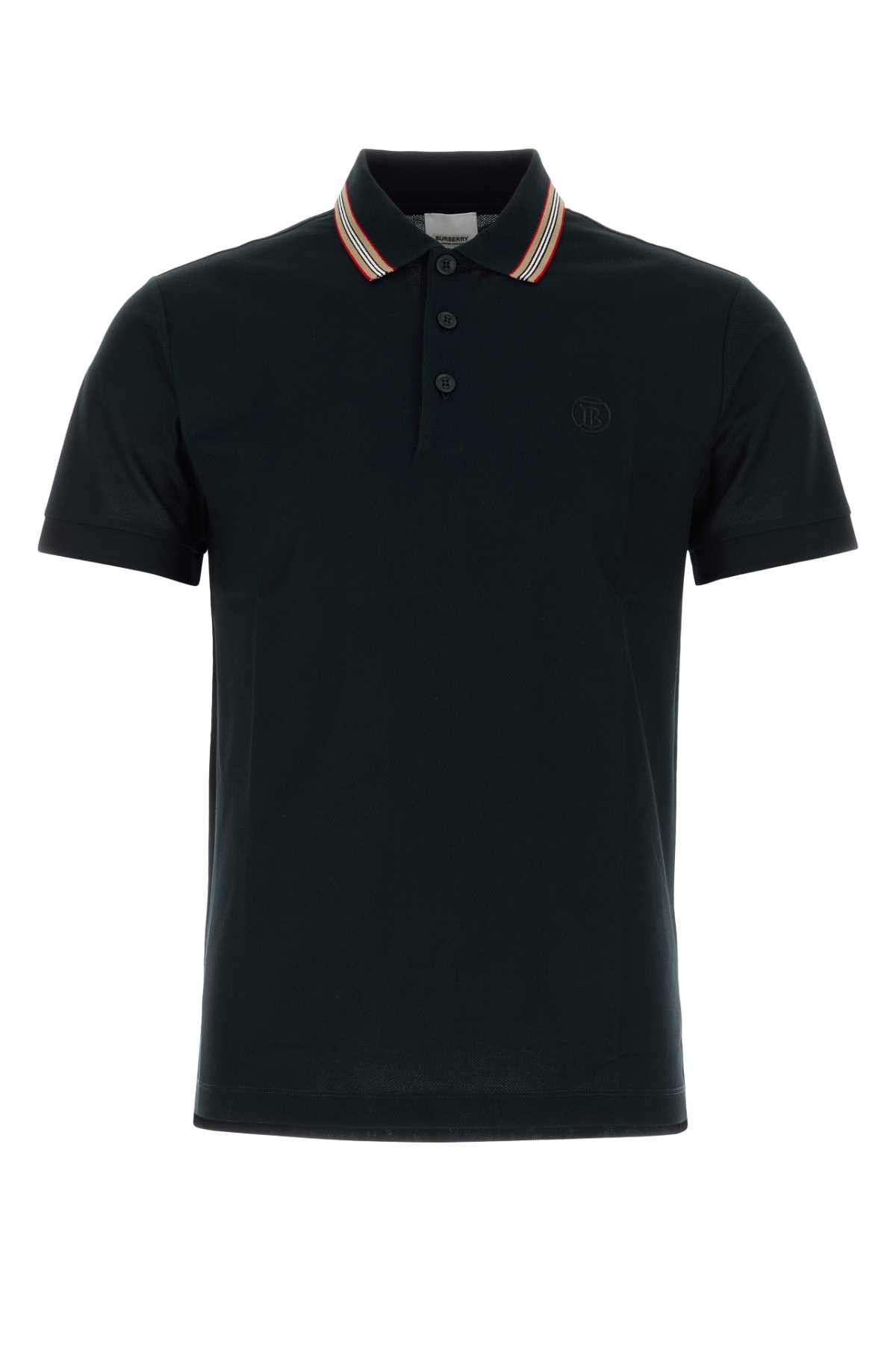 image of Burberry Black Piquet Polo Shirt, Men's (Size Small)