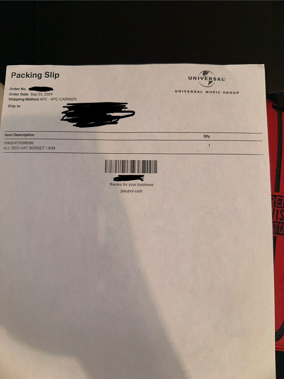 Playboi Carti Playboi Carti ALL RED cap box set Size ONE SIZE - 8 Thumbnail