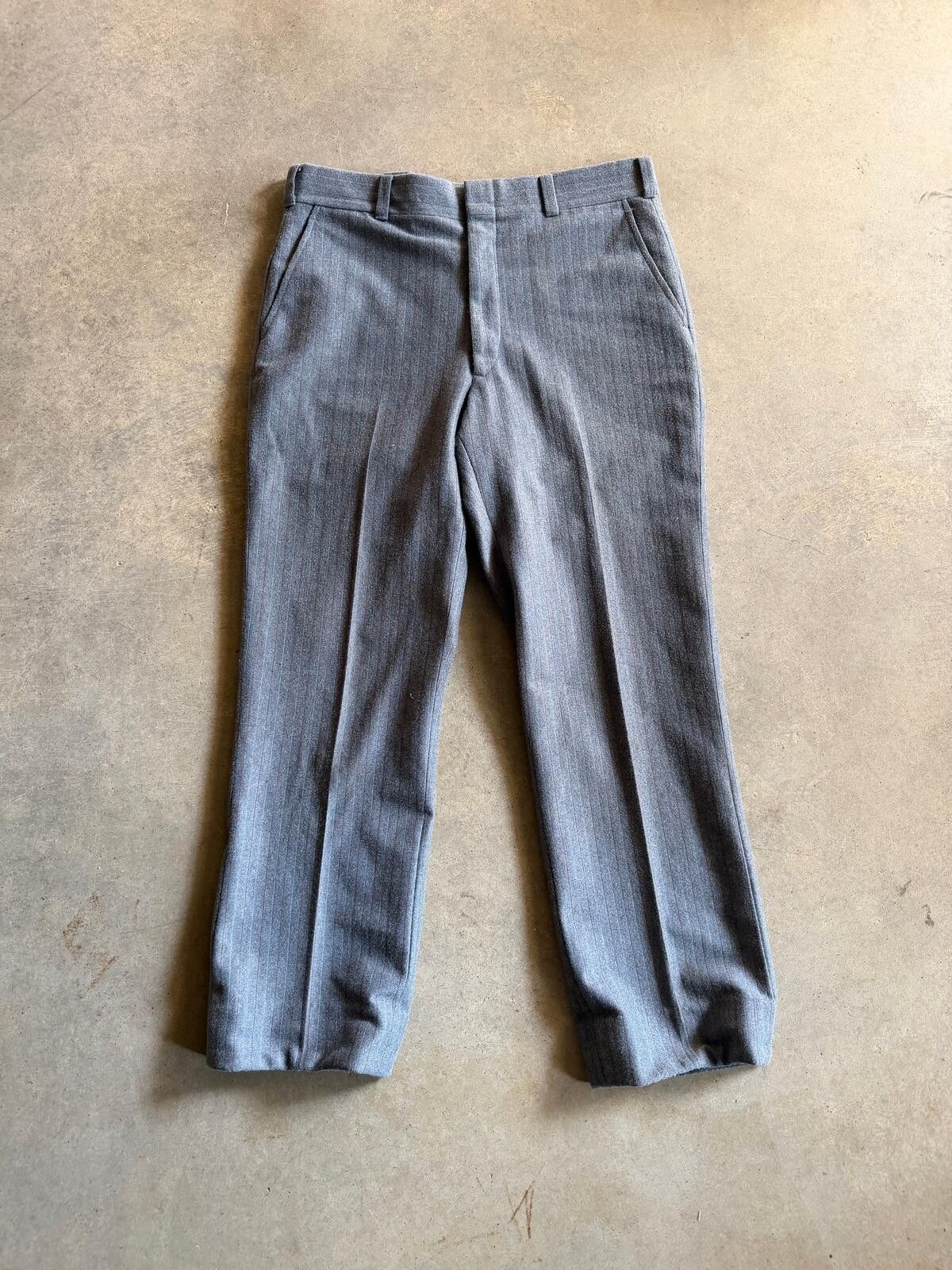 Vintage VTG Blue Gray Wool Trouser Pants Sz 34x30 Size US 34 / EU 50 - 1 Thumbnail