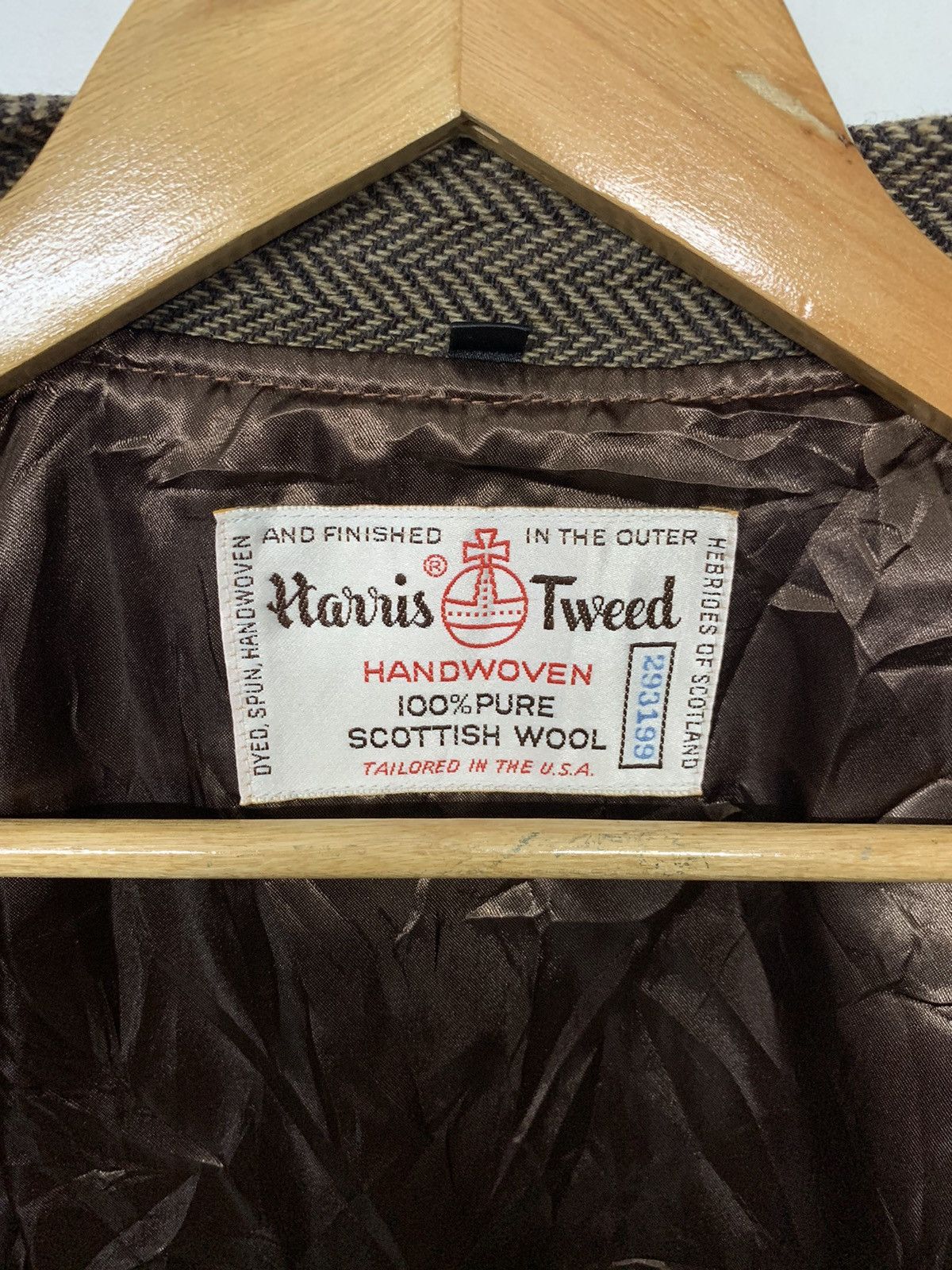 Harris Tweed Vintage 90's Harris Tweed Zipper Down Wool Jacket Size US M / EU 48-50 / 2 - 6 Thumbnail