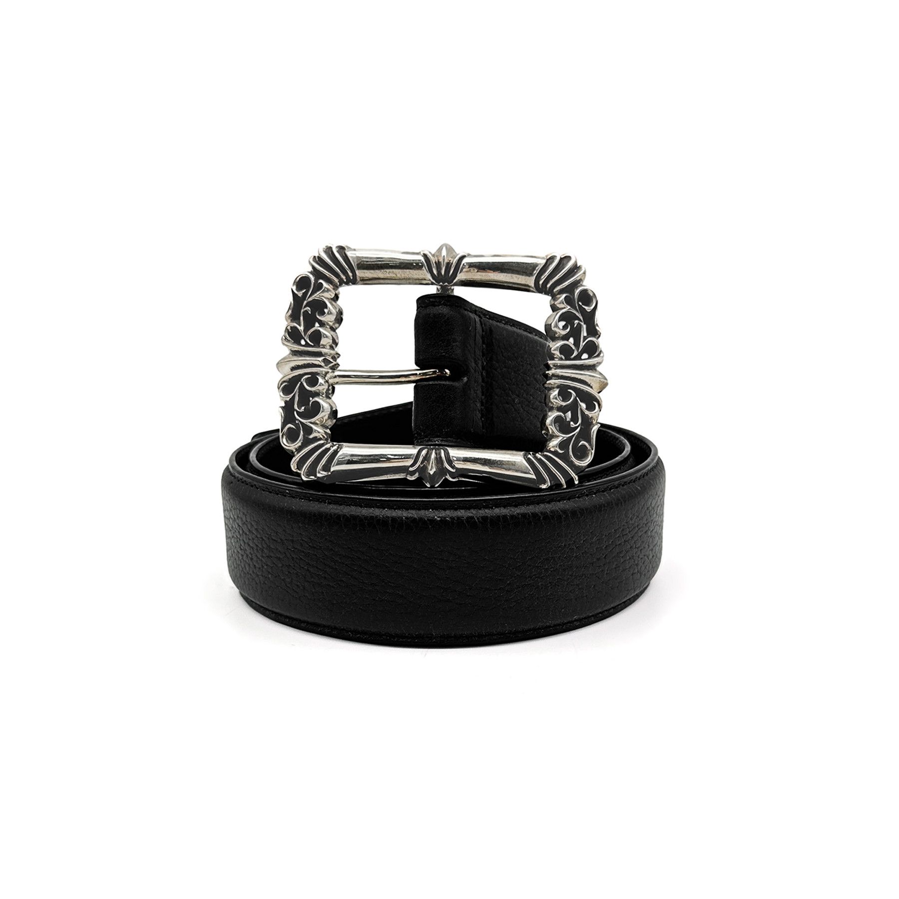 Chrome Hearts Chrome Hearts Black Leather Filigree Belt Size 32 - 2 Thumbnail