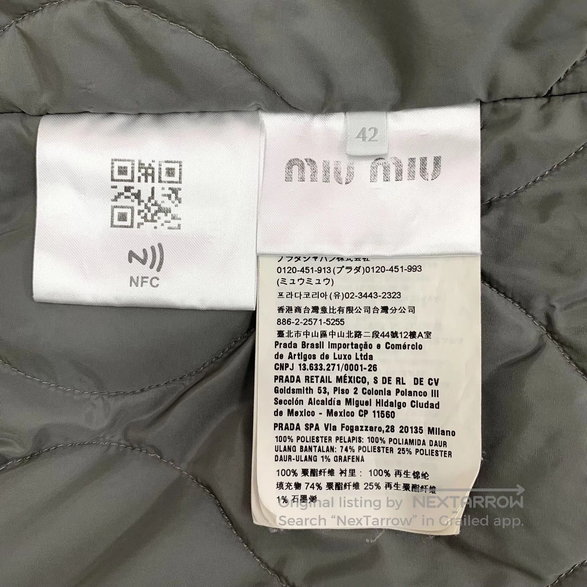 Miu Miu Miu Miu 2023 Gray Logo Hooded Jacket. Size M / US 6-8 / IT 42-44 - 7 Thumbnail