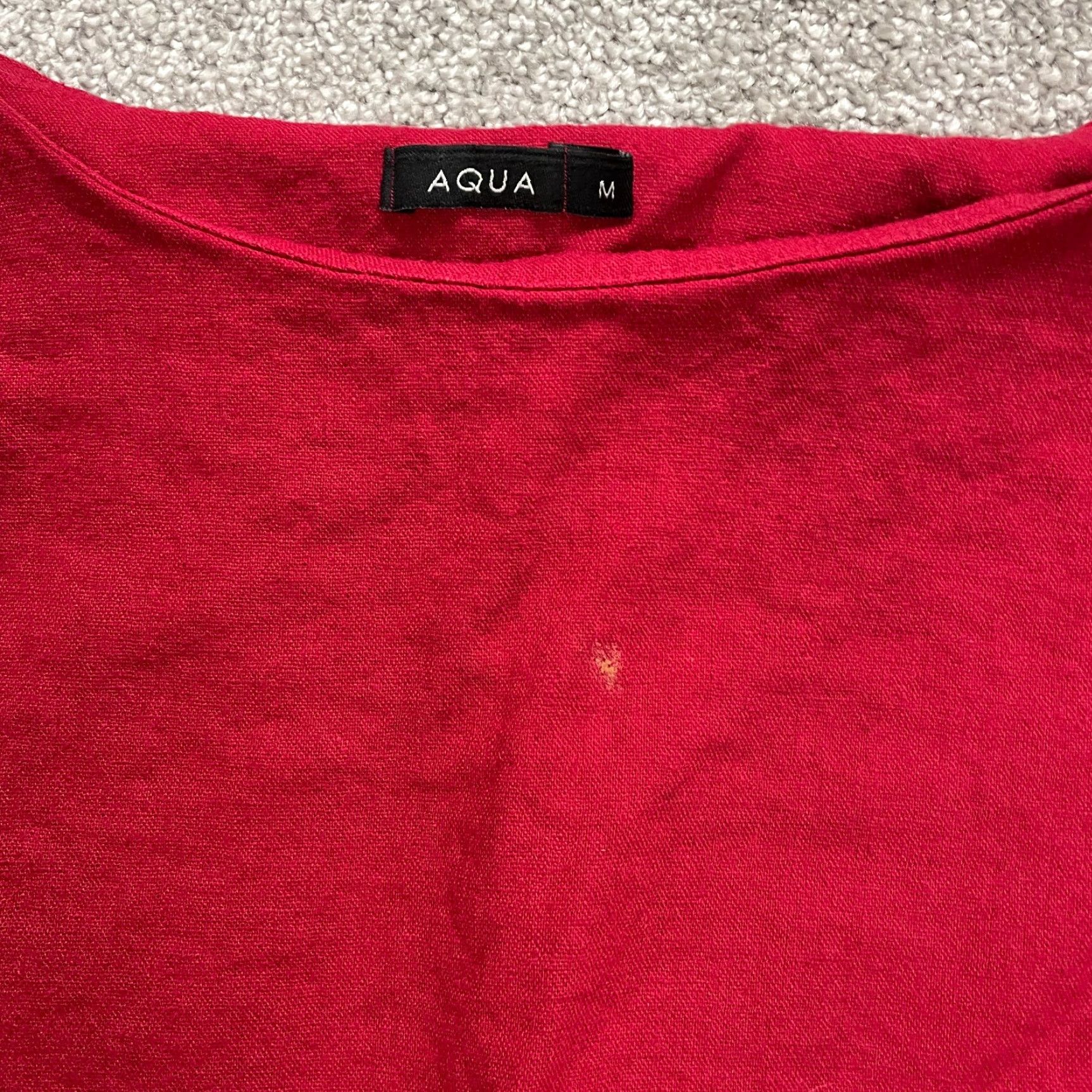 AQUA Aqua Blouse Shirt Womens M Red Short Sleeve Casual Knit Viscose Logo Classic Designer Size M / US 6-8 / IT 42-44 - 6 Thumbnail