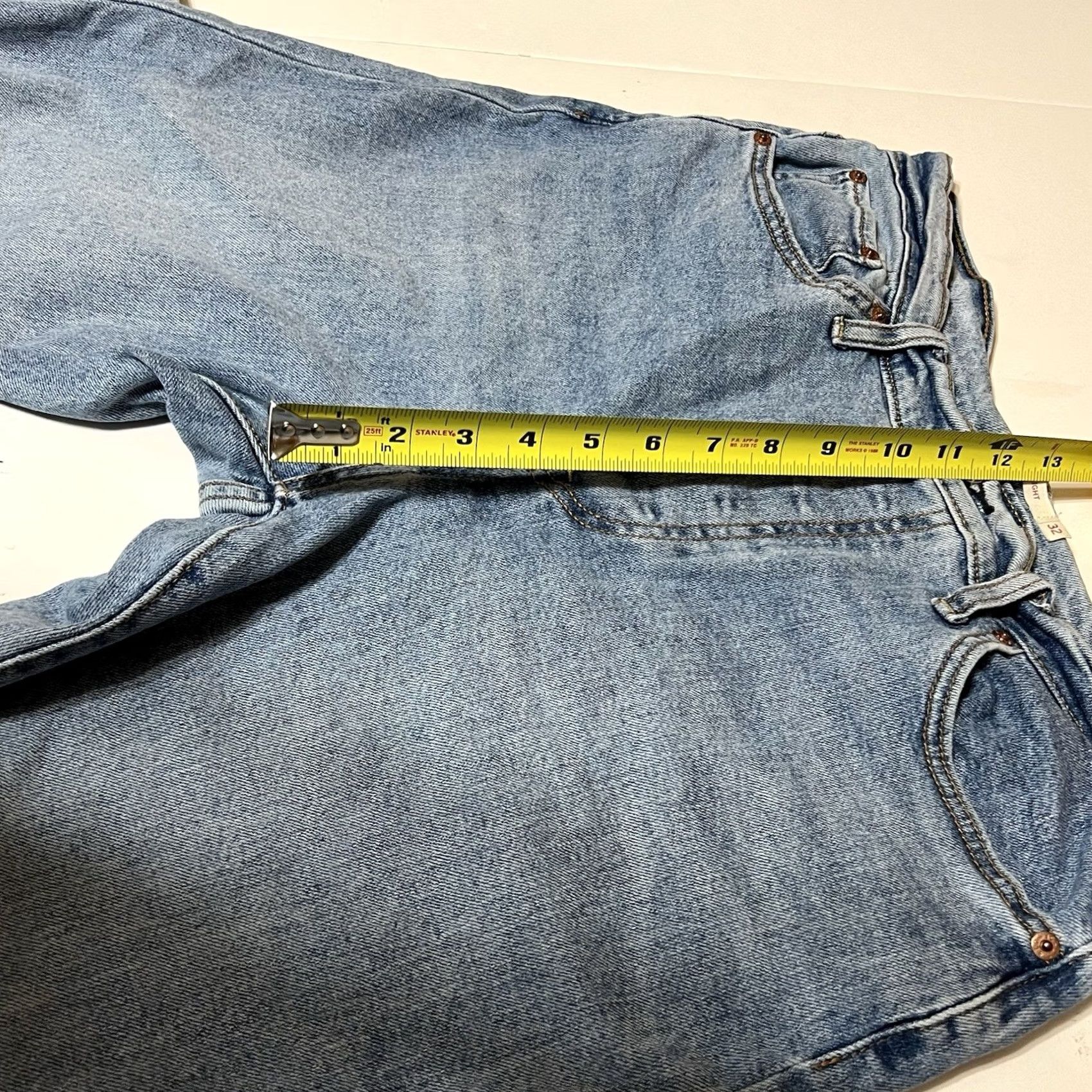 Levi's Levi's Jeans Womens 32x27 Blue Wedgie Straight Denim Button Fly Distressed Pattern Solid Size 24" / US 00 / IT 34 - 4 Thumbnail