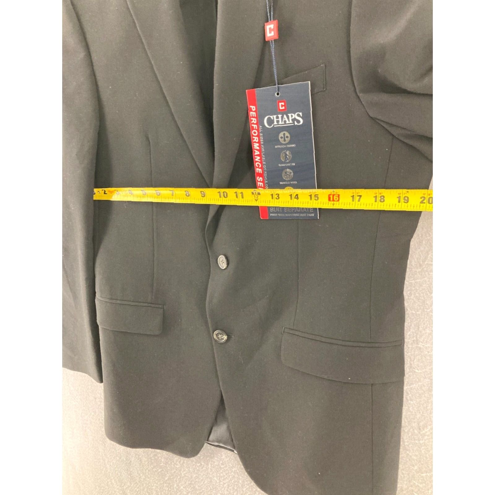 Chaps Chaps Blazer Jacket Mens 40L Black Polyester Blend 2 Button NWT Size 40R - 2 Thumbnail