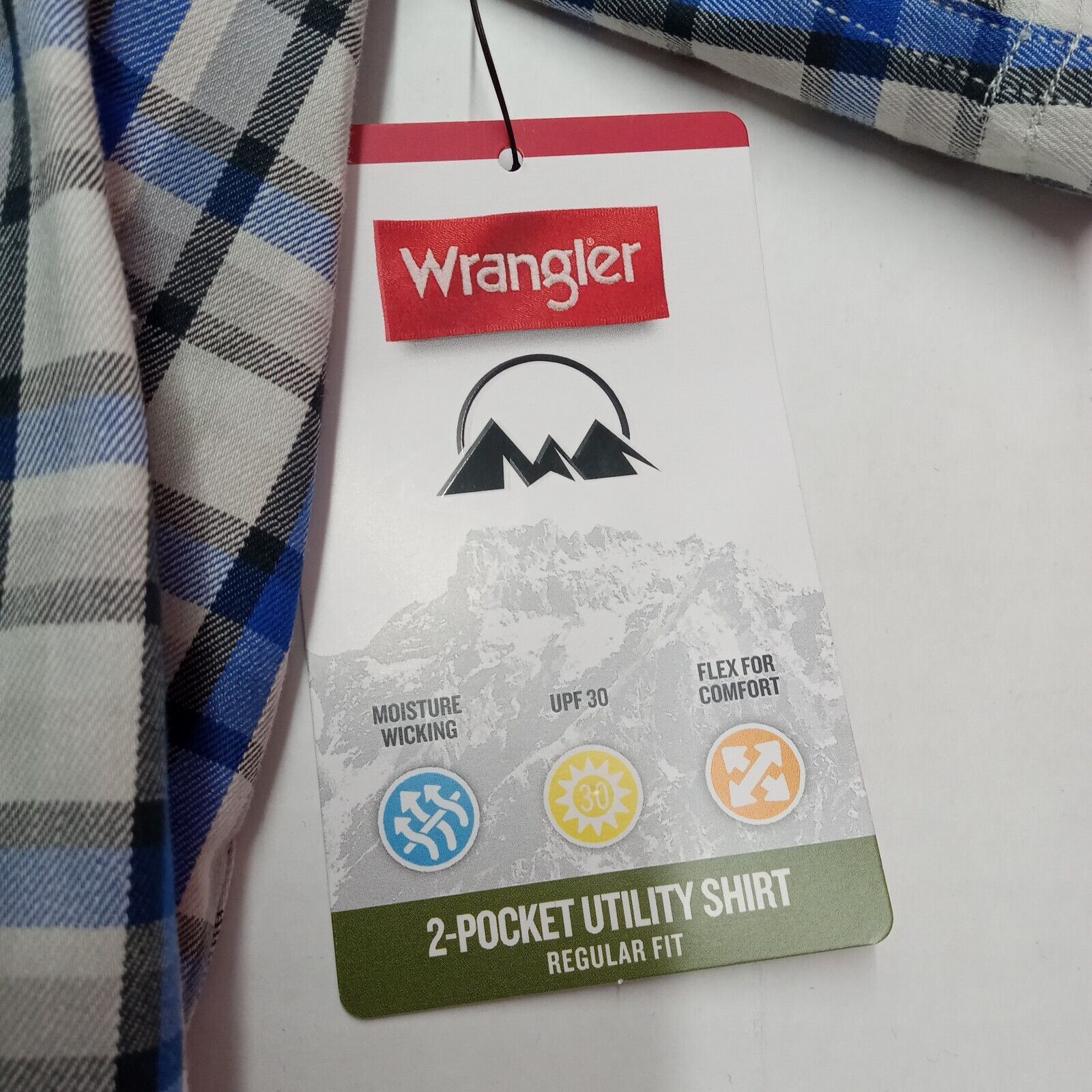 Wrangler Wrangler Utility Shirt Men's XL Blue Gray Plaid Regular Fit Size US XL / EU 56 / 4 - 4 Thumbnail