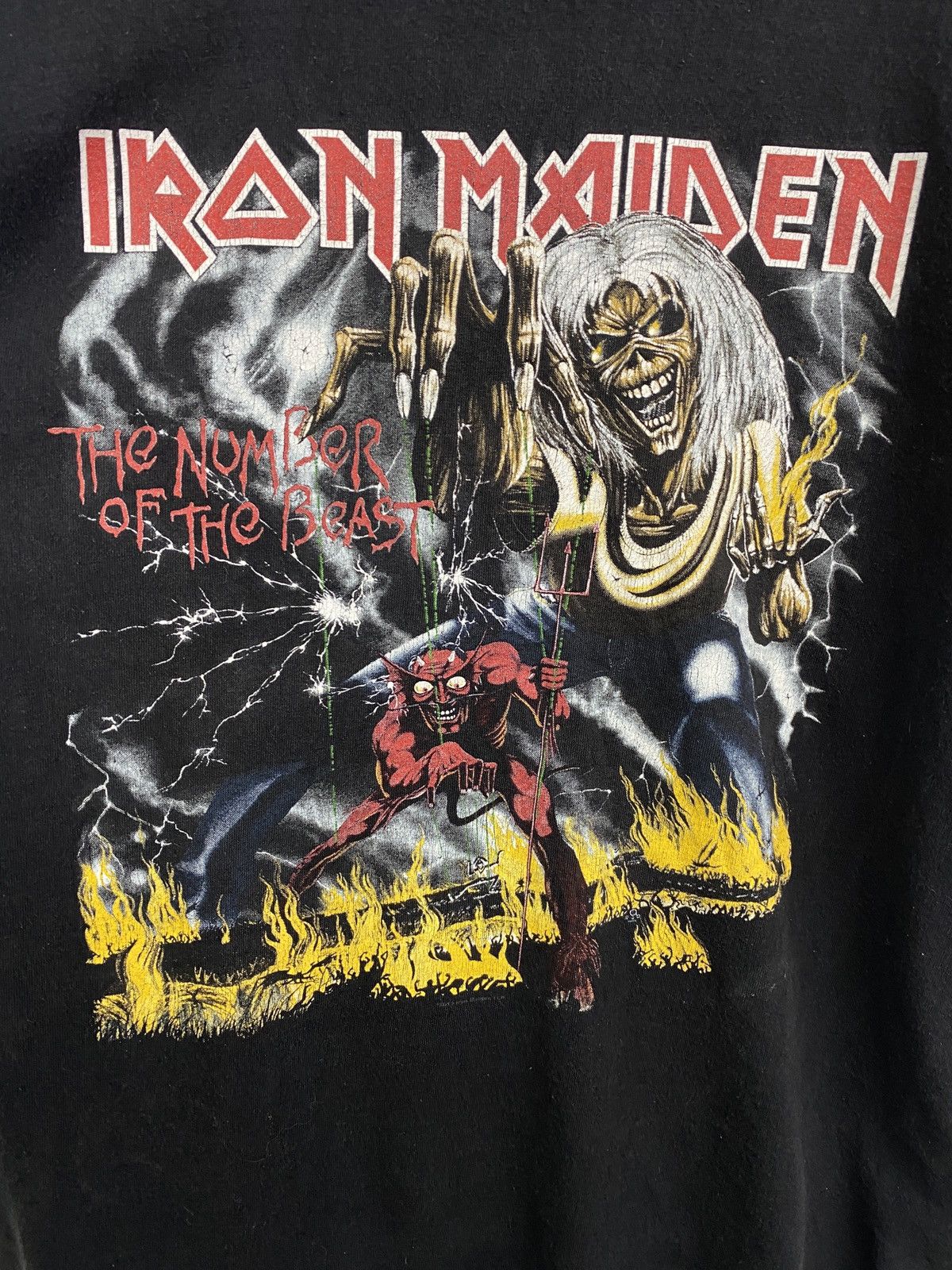 Iron Maiden 🇺🇸 ☠️ Vintage Y2K Iron Maiden Death Skull Skeleton Rare Retro Size US L / EU 52-54 / 3 - 4 Thumbnail
