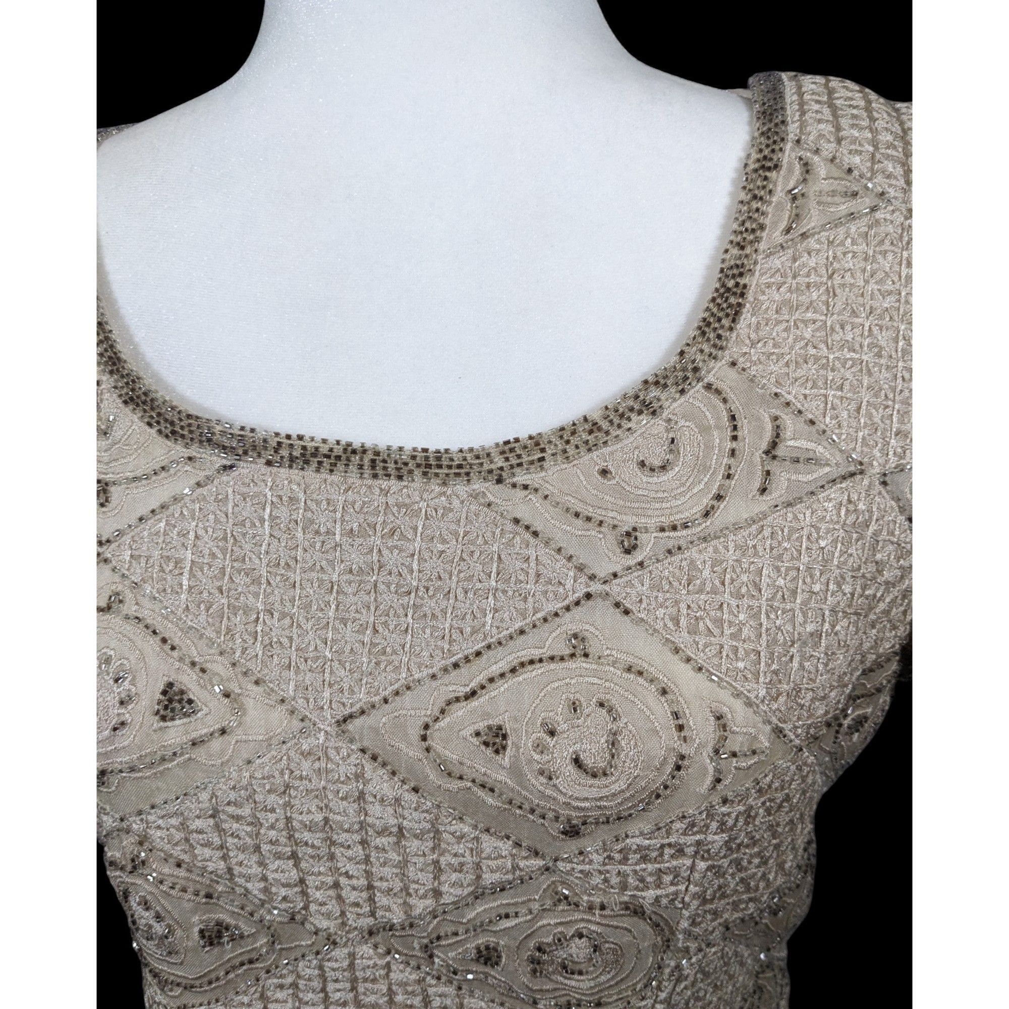 Oleg Cassini Vintage BlackTie By Oleg Cassini Silk Beaded Top Size Large Size L / US 10 / IT 46 - 5 Thumbnail
