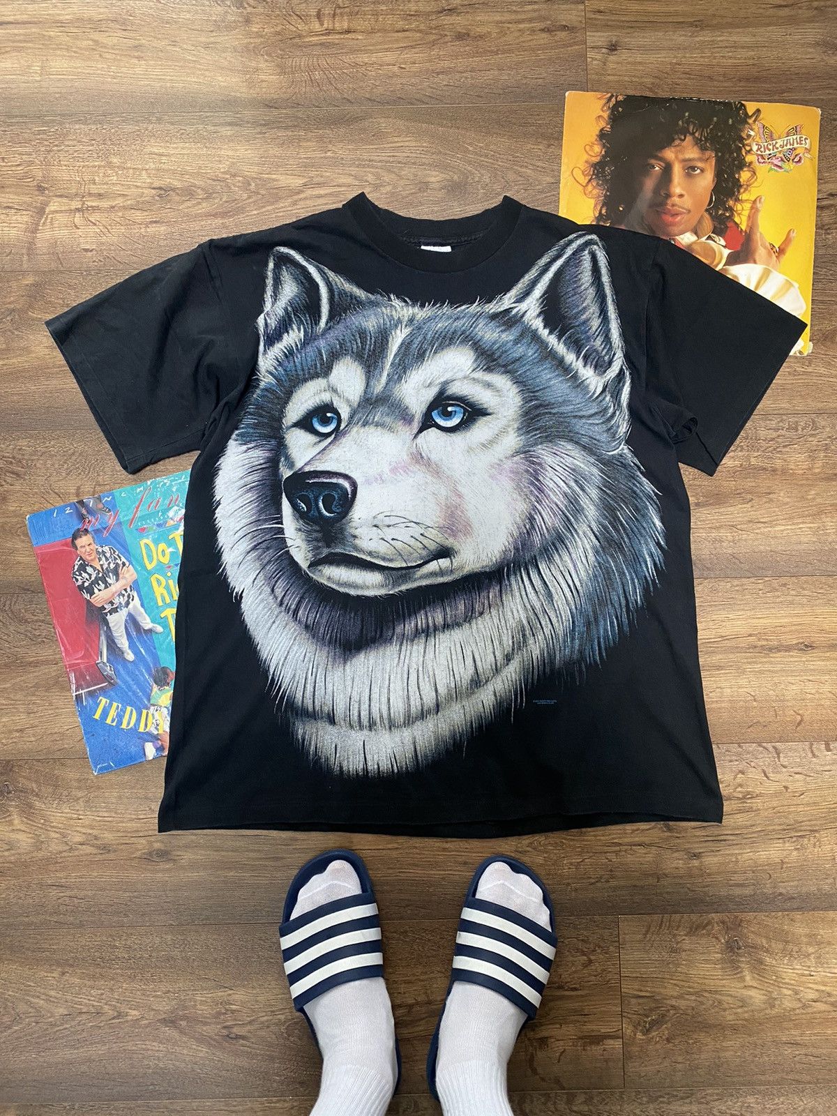 Vintage T-shirt from the 95s. Big Wolf Face / XL
