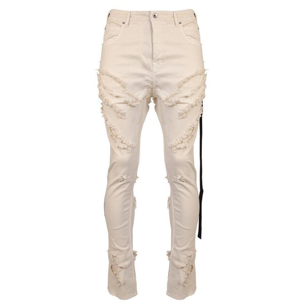 image of Rick Owens x Rick Owens Drkshdw Detroit Cut Stretch Denim Jeans 38 XL New in Cream, Men's