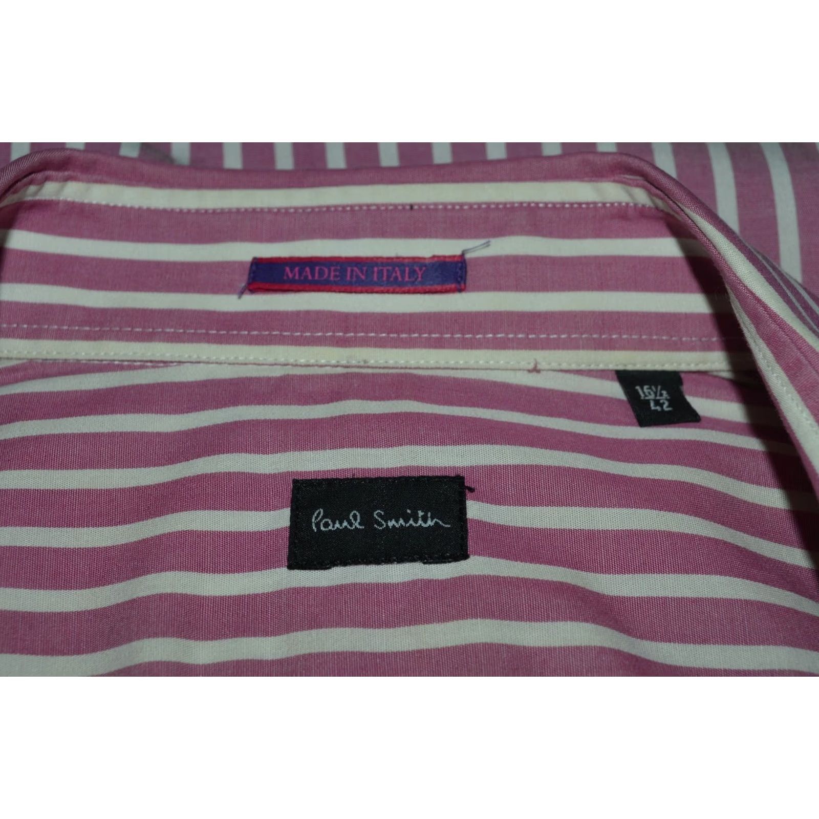 Paul Smith Paul Smith Shirt Mens Size XL Pink White Striped Button Front Italy 16.5/42 Size US XL / EU 56 / 4 - 3 Thumbnail