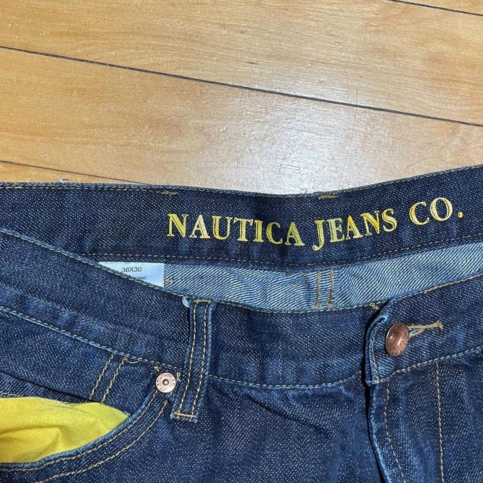Nautica 2000s Baggy Náutica Jeans dope back pocket designs 36x30 Size US 36 / EU 52 - 4 Thumbnail