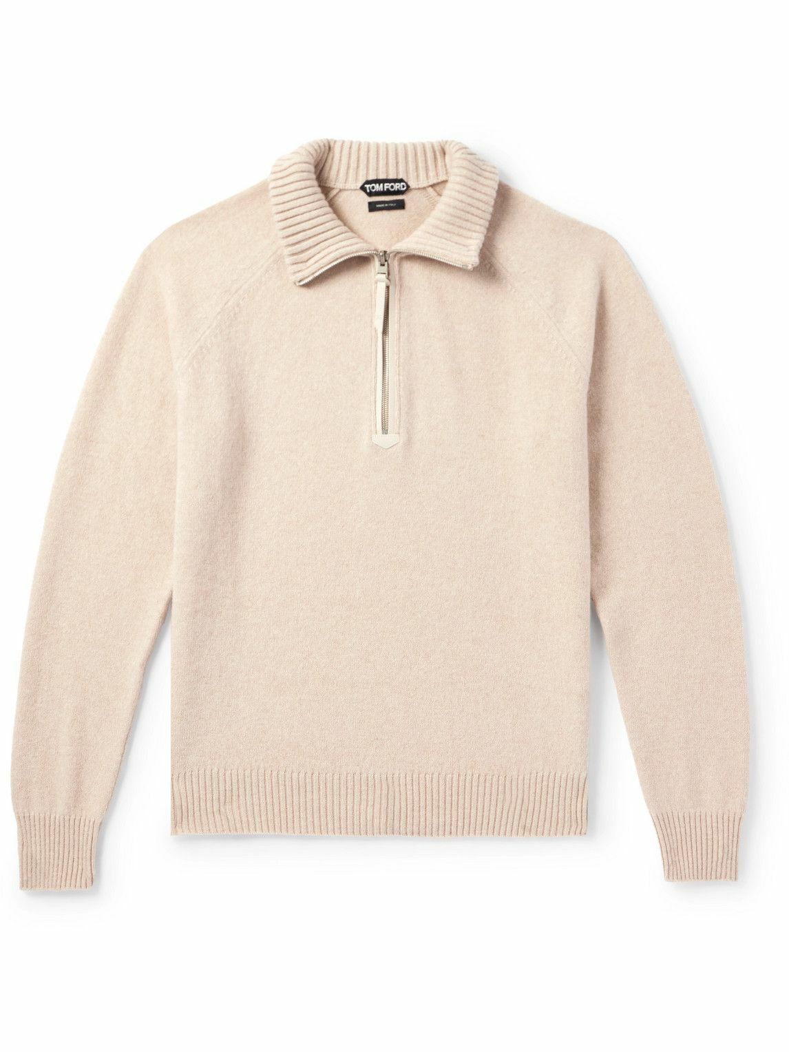 Tom Ford o1w1db10525 KFL004 Half-Zip Sweater in Beige Size US M / EU 48-50 / 2 - 1 Thumbnail