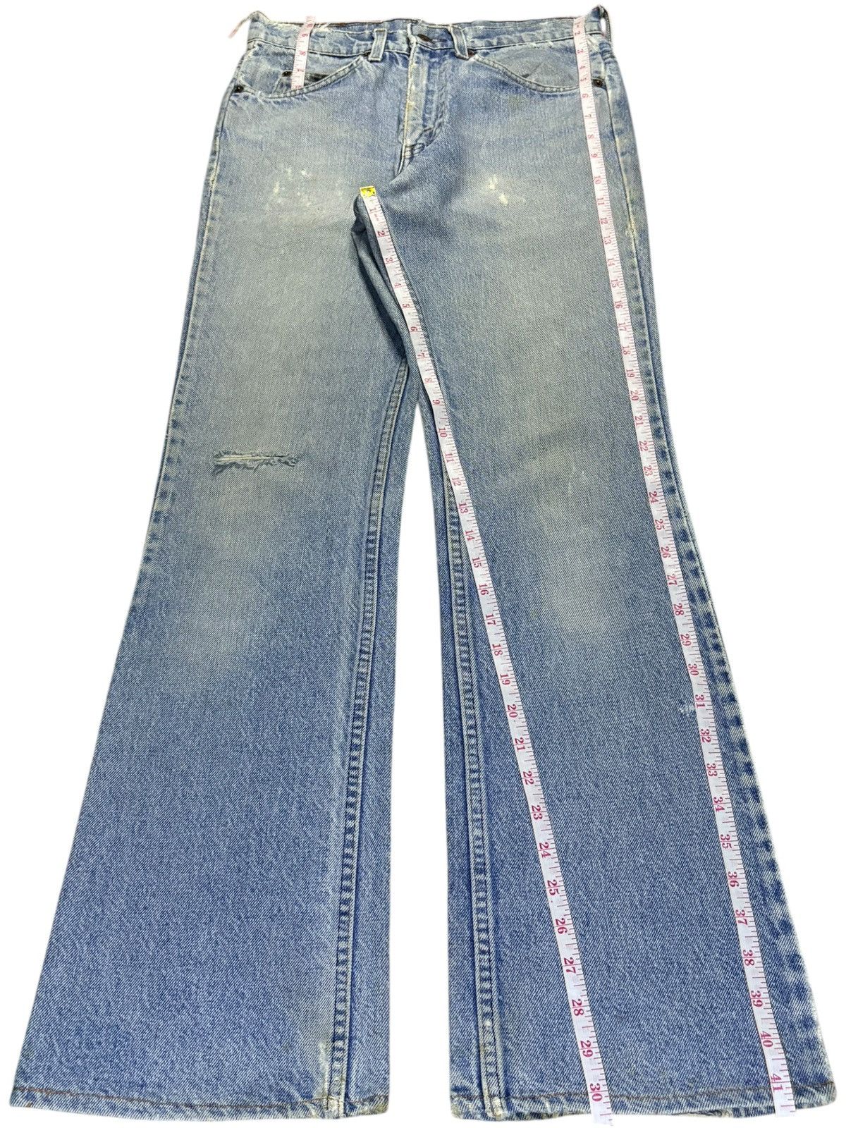 Levi's Vintage 70s Levis Orange Tab Distress Flared Jeans Button 4 Size US 28 / EU 44 - 14 Thumbnail