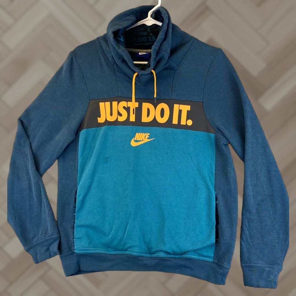 Nike Nike Sweatshirt Women Long Sleeve High Neck Pullover Heathered Blue Size S Activewear Nike Logo 71-22 Womens Size S / US 4 / IT 40 - 1 Thumbnail