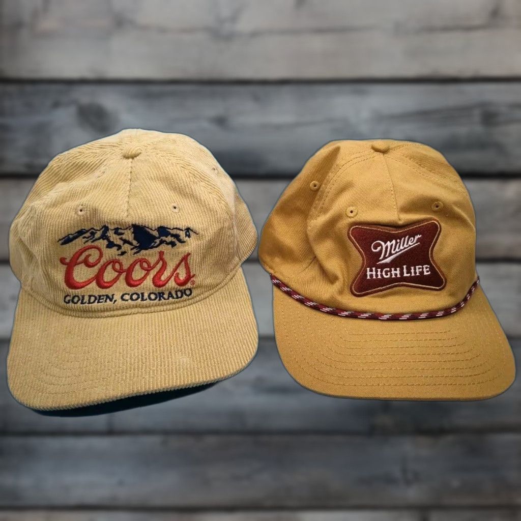 Mad Engine Mad Engine Beer Snapback Hat Lot - Coors Corduroy & Miller High Life Rope - Adjustable One Size - Casual Mens Size ONE SIZE - 1 Thumbnail